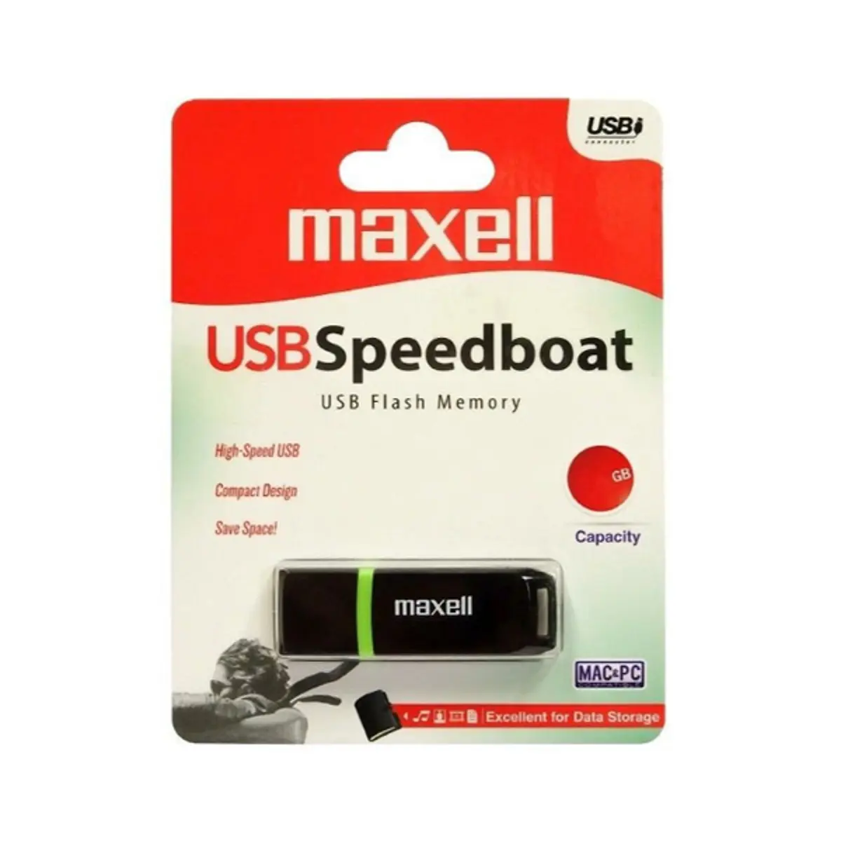 USB Maxell 64GB 3.1 speedboat black