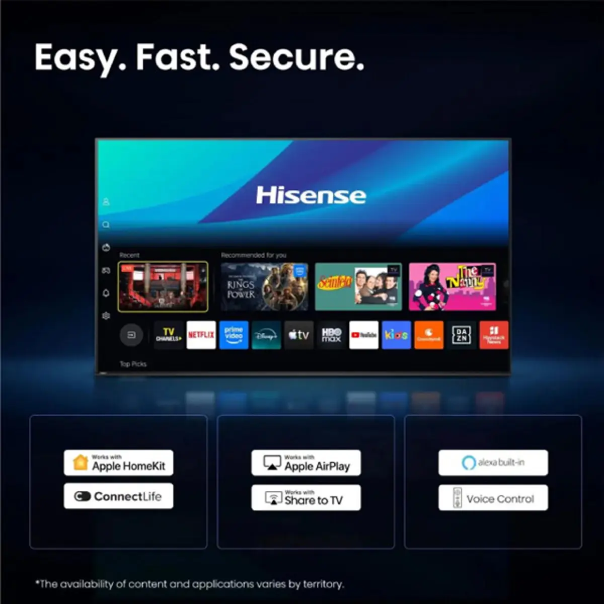 Televizor Hisense H43E6ST Smart, DLED, UHD 4K, 43"(109cm), DVB-C, DVB-T2, DVB-S2