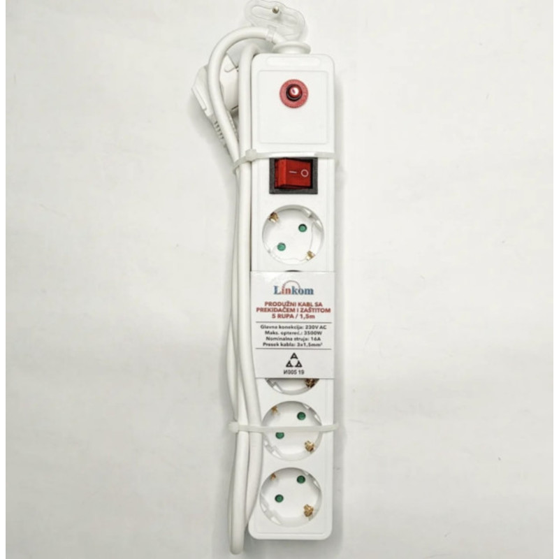 PRODUŽNI KABL 5R/1.5M SA PREKIDACEM I ZAŠTITOM 3X1,5MM