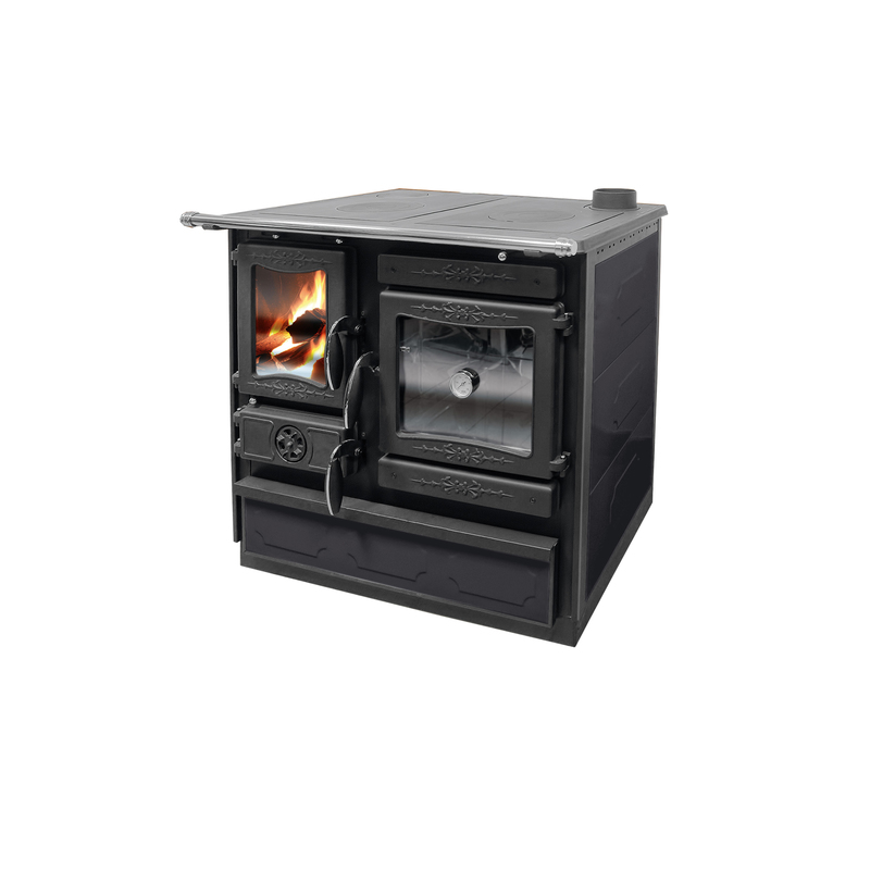 Šporet na čvrsto gorivo Guliver,crni,desni