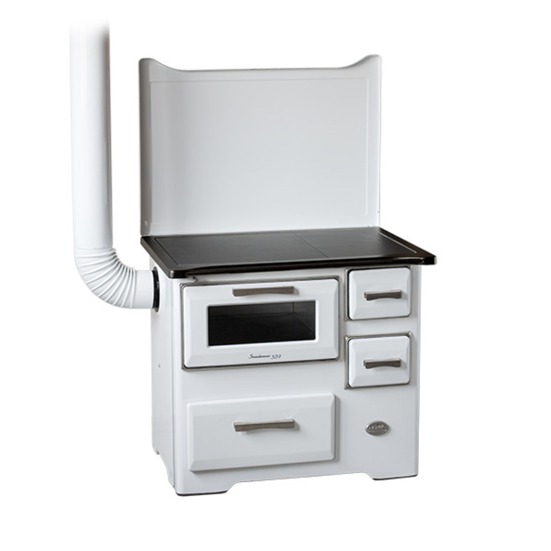 Šporet na čvrsto gorivo MBS SD7 EM RS, beli, levi